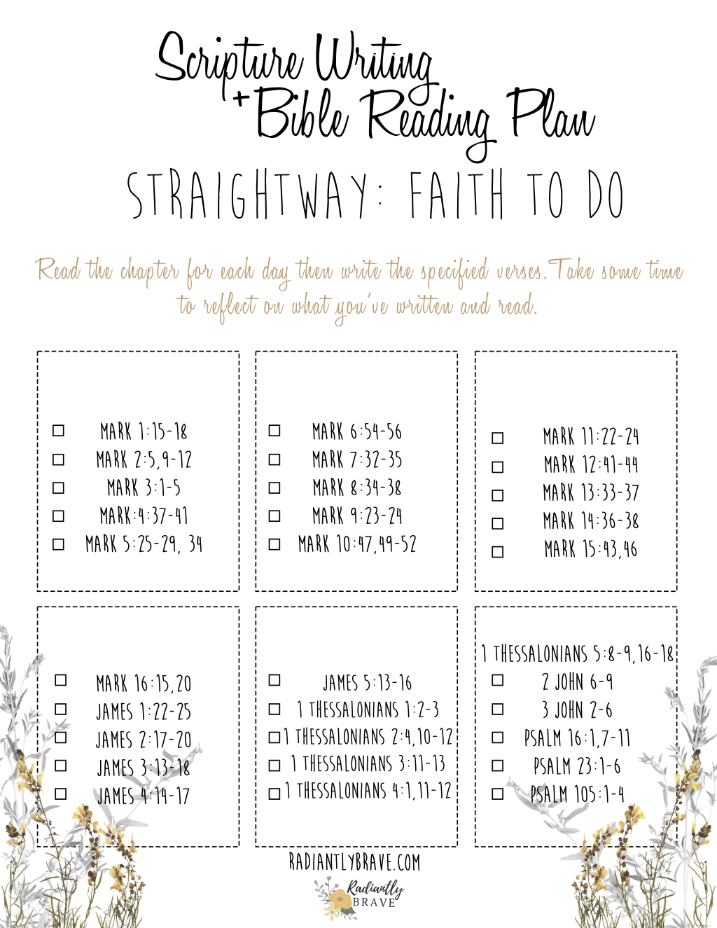Scripture Writing Plan – Straightway: Faith to Do